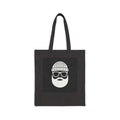 Bearded Hipster Tote Bag – Graphic Cotton Canvas Tote with Beanie & Glasses Design