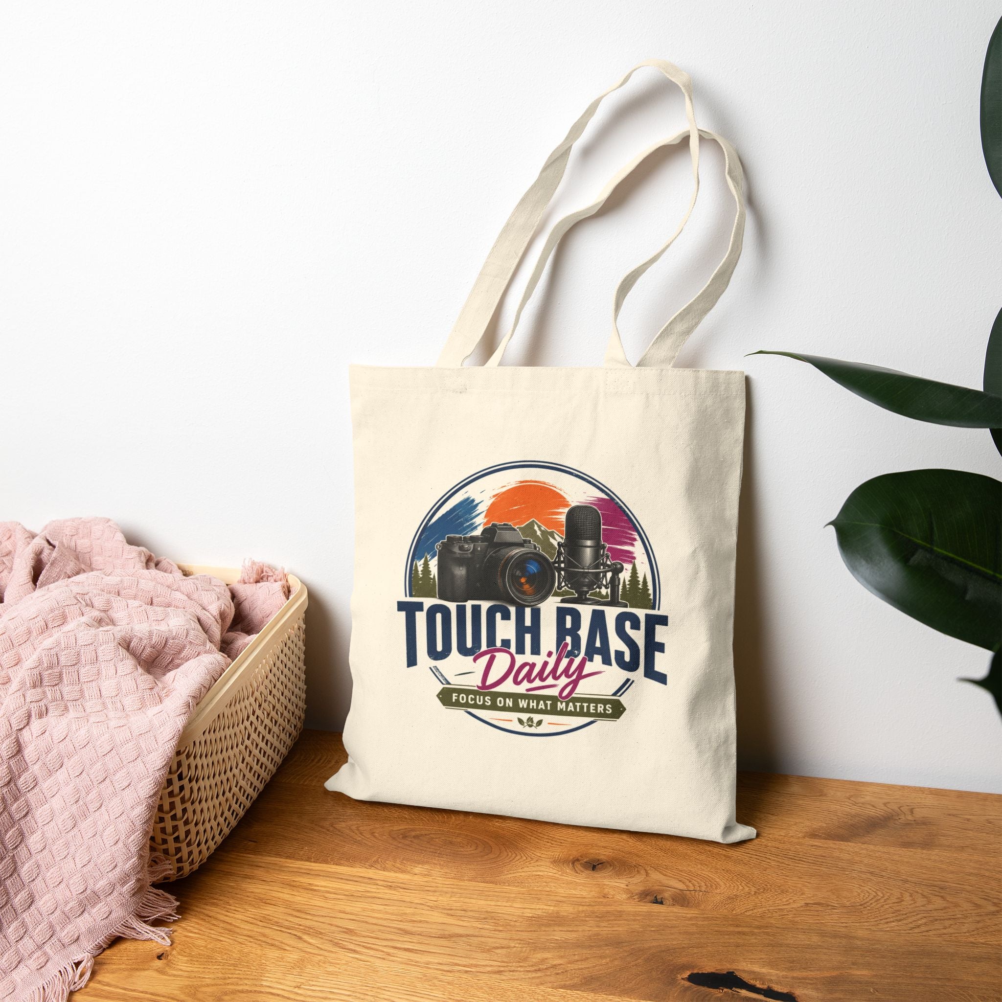 Canvas Tote — "Focus On What Matters" Camera & Microphone Photographer Tote