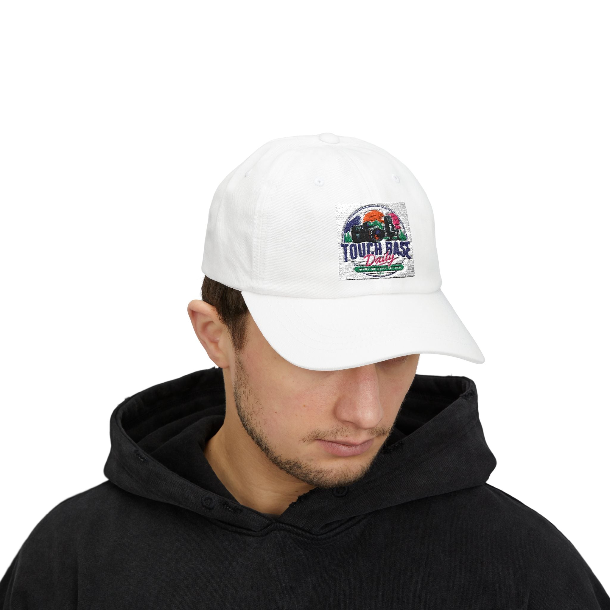 Touch Base Dairy Classic Dad Cap — Vintage Farm Sunset Baseball Hat