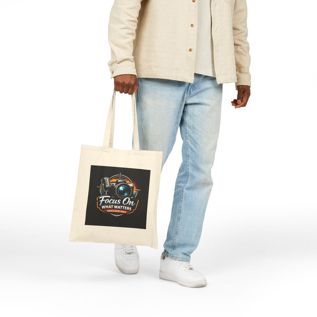 Canvas Tote — "Focus On What Matters" Camera & Microphone Photographer Tote