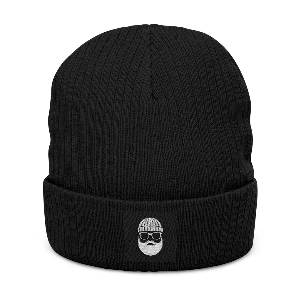 Embroidered Skull Beanie — Ribbed Knit Winter Hat