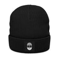 Embroidered Skull Beanie — Ribbed Knit Winter Hat
