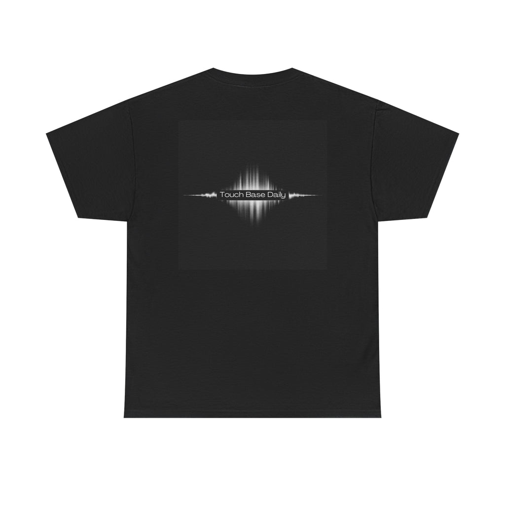 Hipster Beard Icon T‑Shirt — 'Touch Base Daily' Soundwave Graphic