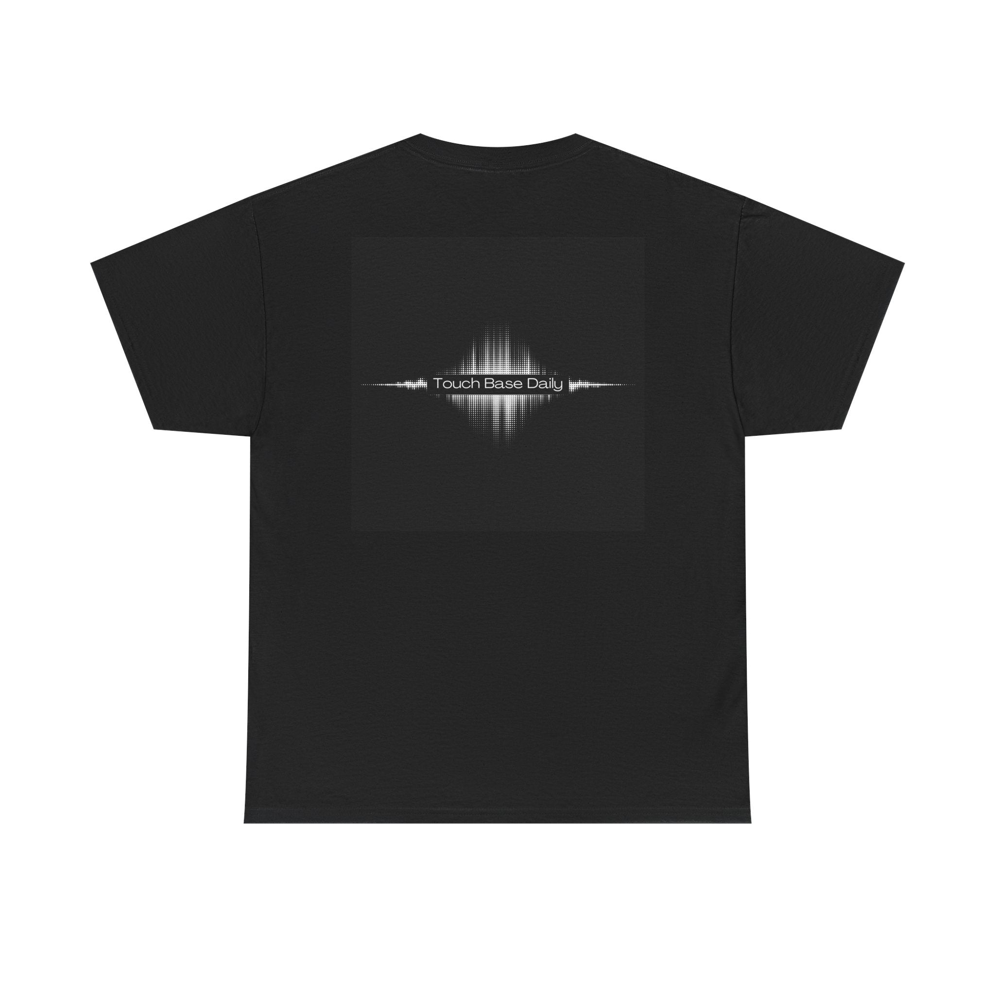 Hipster Beard Icon T‑Shirt — 'Touch Base Daily' Soundwave Graphic