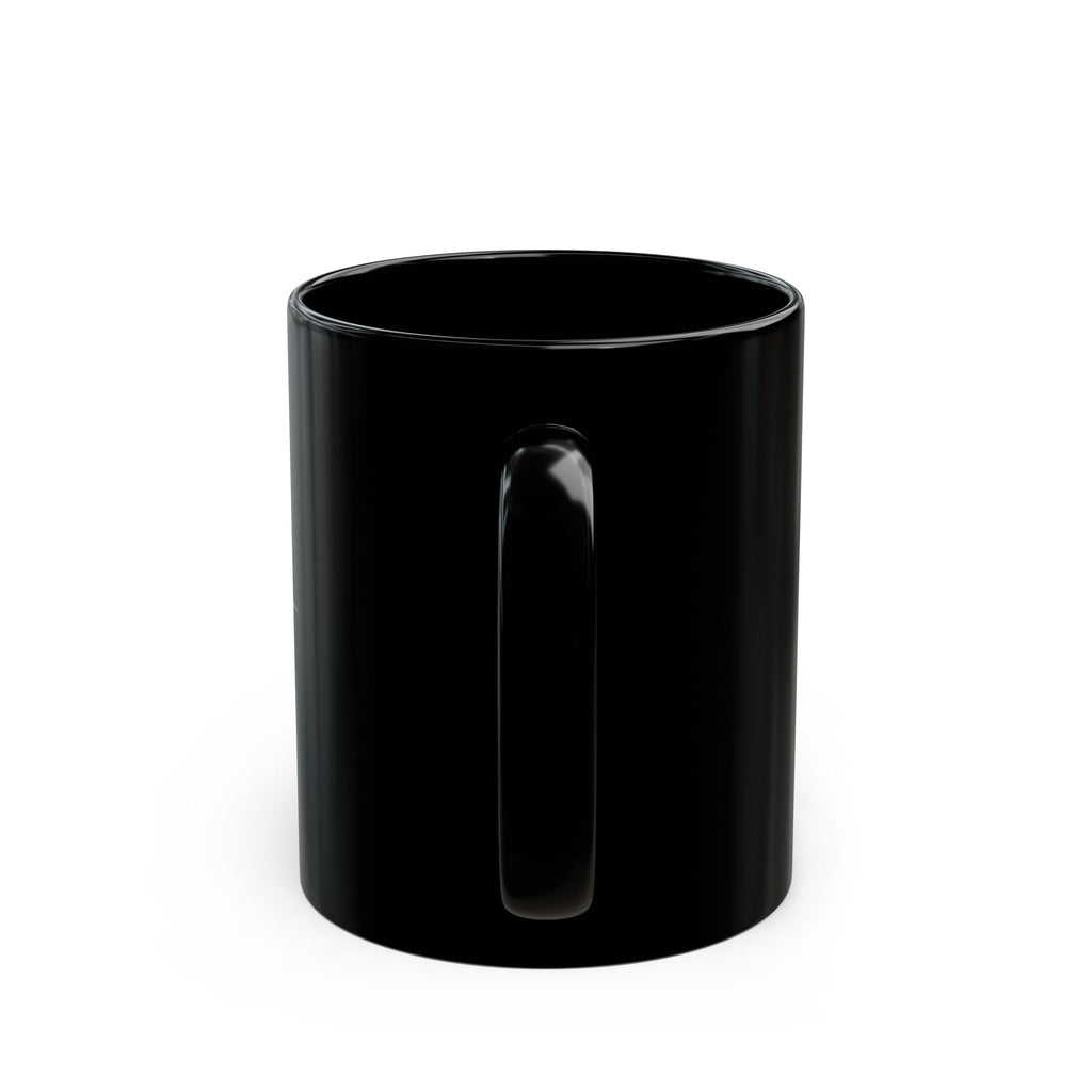 Black Mug — 'Touch Base Daily' Soundwave & Bearded Hipster Graphic Coffee Mug (11oz, 15oz)