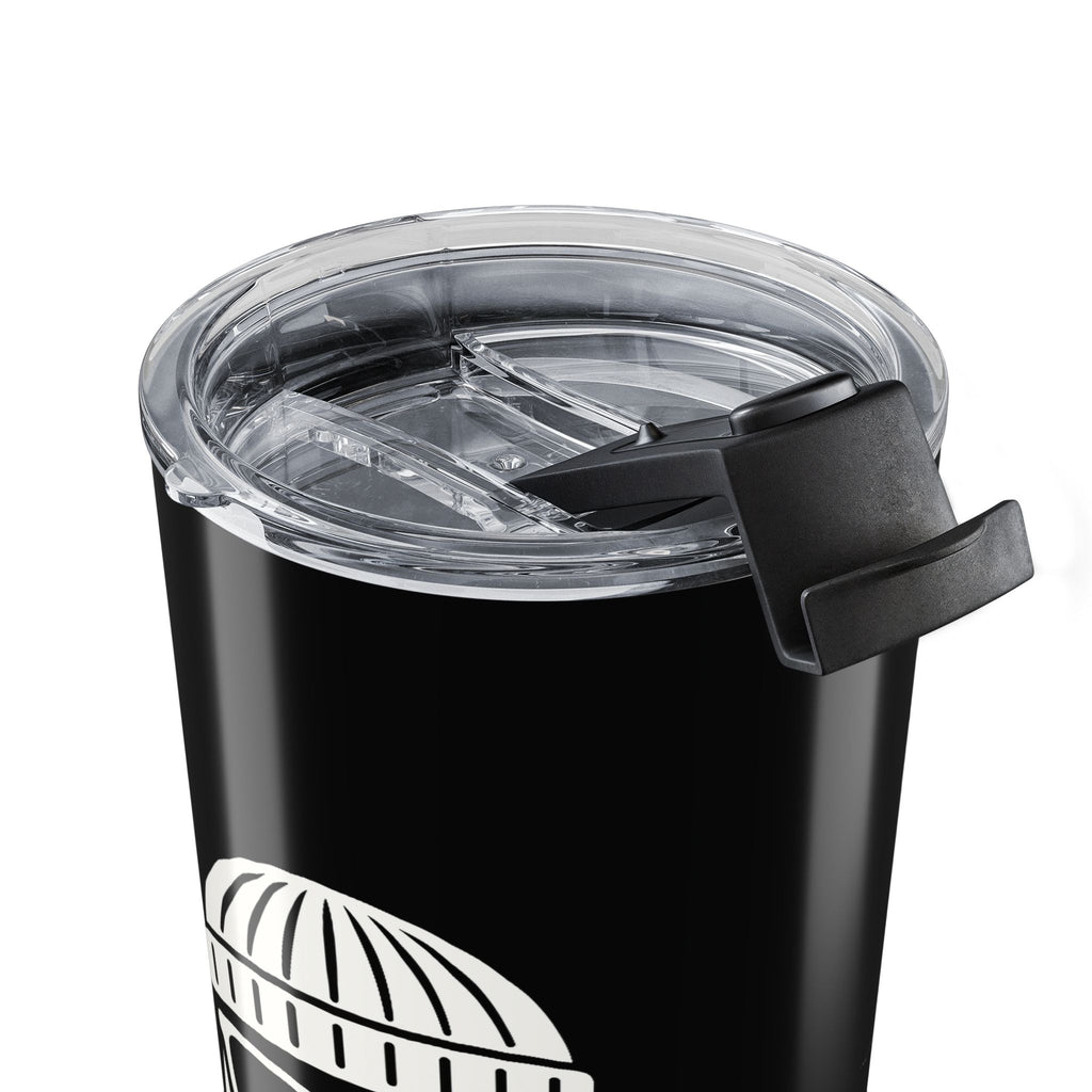 20oz Black Travel Tumbler — Retro Skate Graphic Insulated Cup