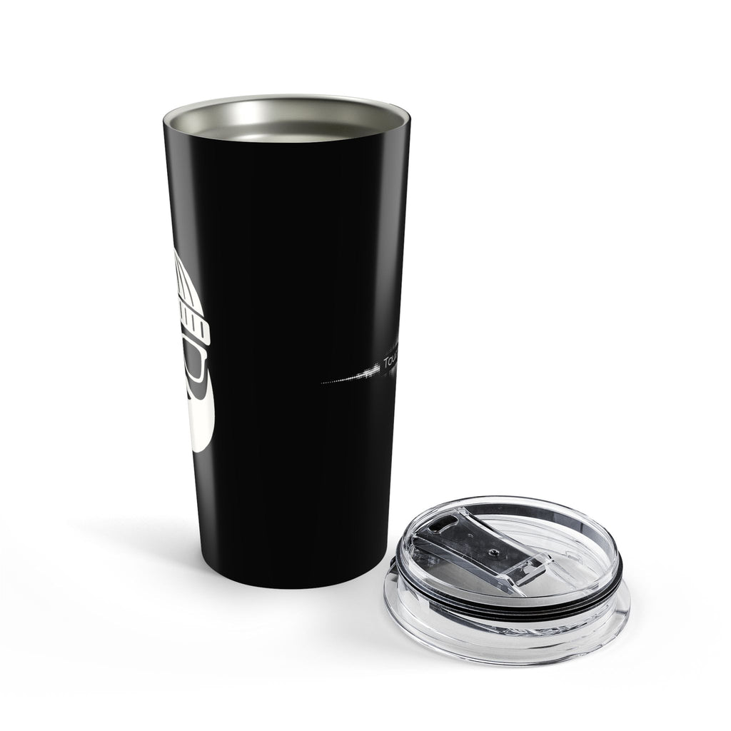 20oz Black Travel Tumbler — Retro Skate Graphic Insulated Cup