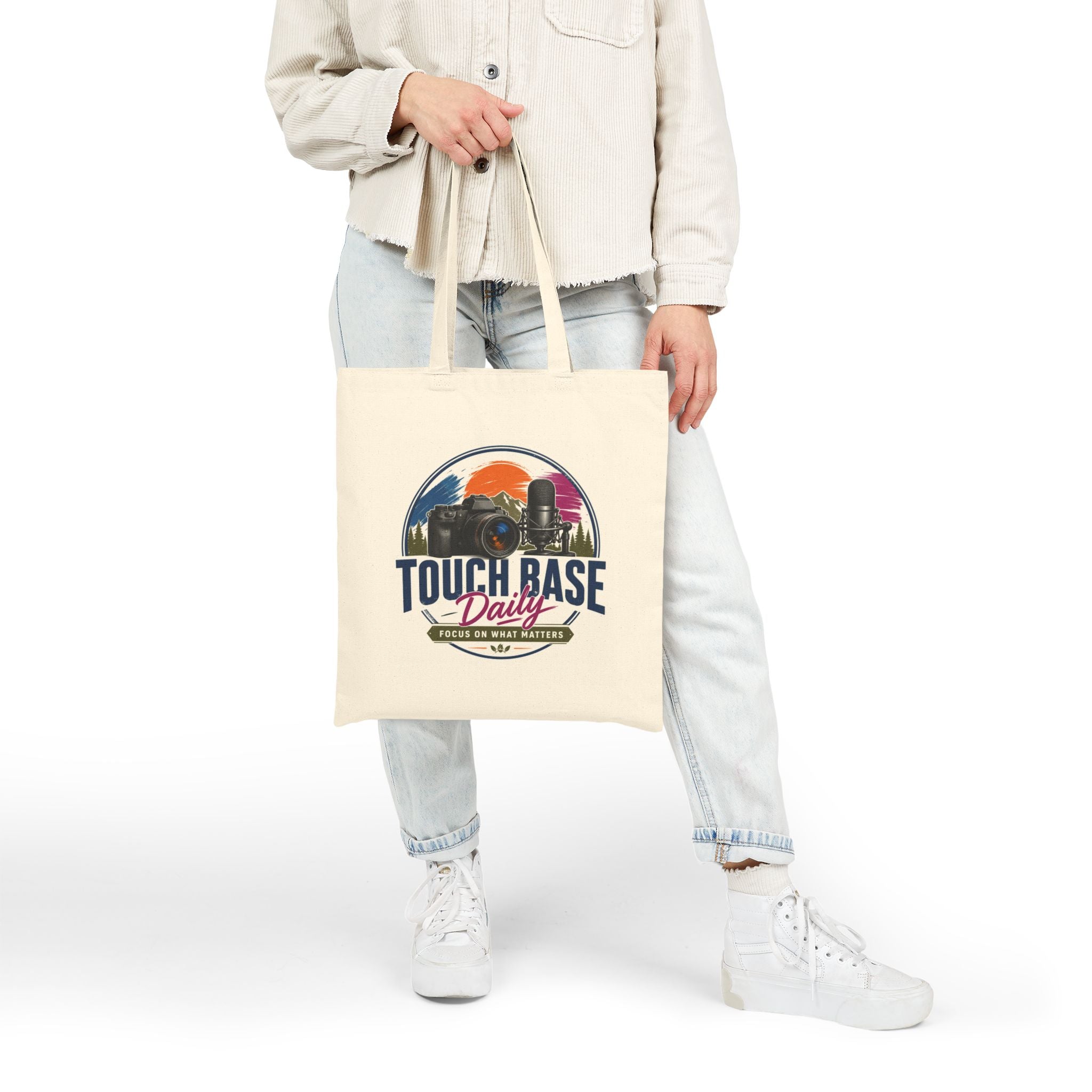 Canvas Tote — "Focus On What Matters" Camera & Microphone Photographer Tote