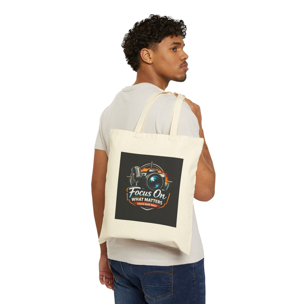Canvas Tote — "Focus On What Matters" Camera & Microphone Photographer Tote