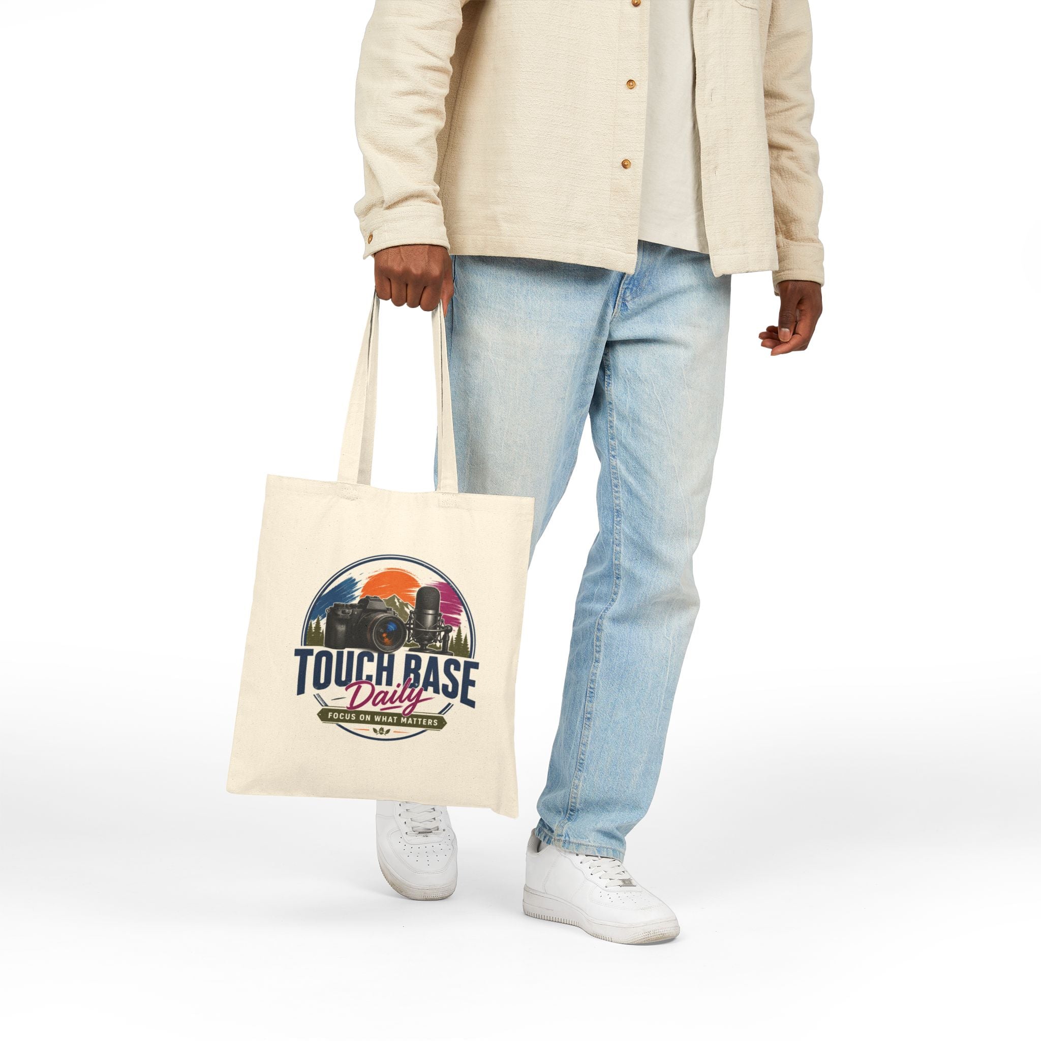 Canvas Tote — "Focus On What Matters" Camera & Microphone Photographer Tote