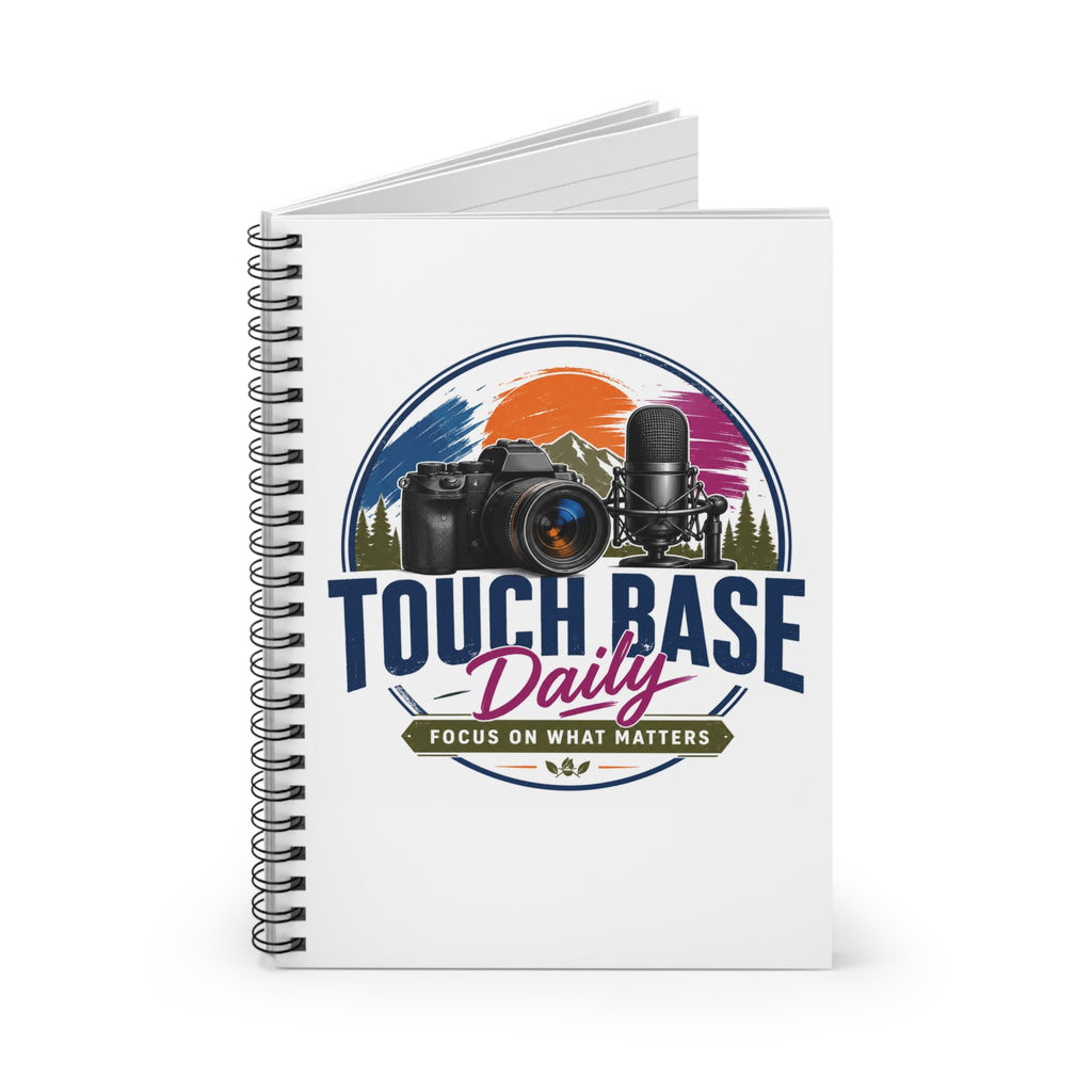 Spiral Notebook — "Touch Base Daily: Focus on What Matters" Camera & Microphone Design