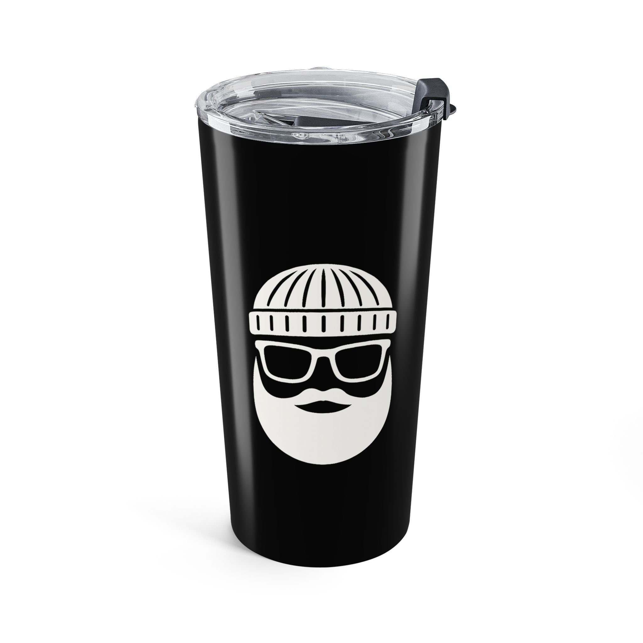 20oz Black Travel Tumbler — Retro Skate Graphic Insulated Cup
