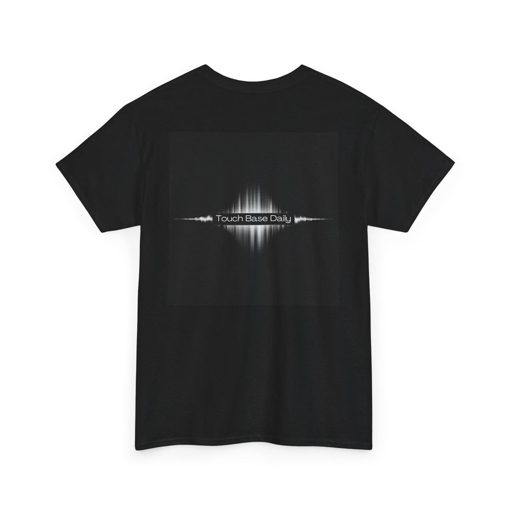 Hipster Beard Icon T‑Shirt — 'Touch Base Daily' Soundwave Graphic