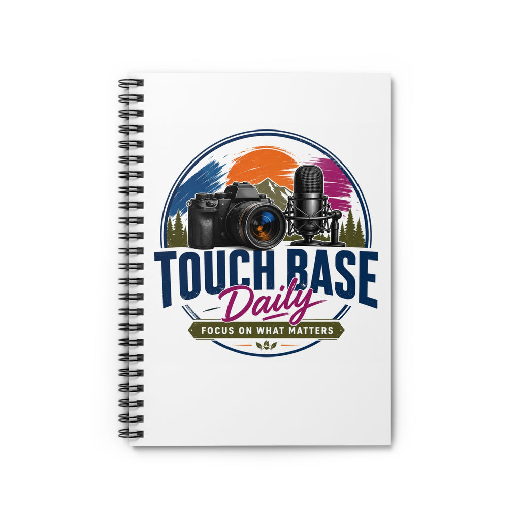 Spiral Notebook — "Touch Base Daily: Focus on What Matters" Camera & Microphone Design