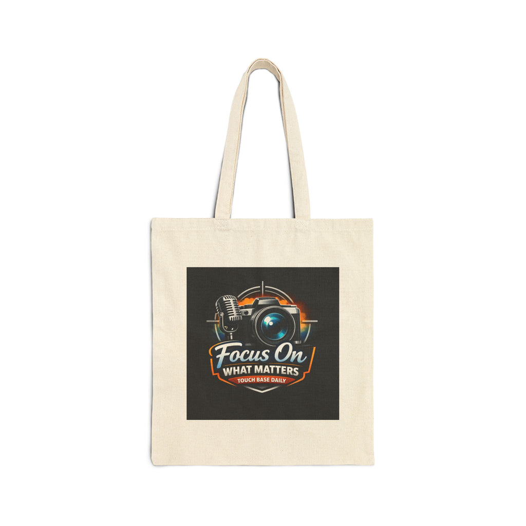 Canvas Tote — "Focus On What Matters" Camera & Microphone Photographer Tote