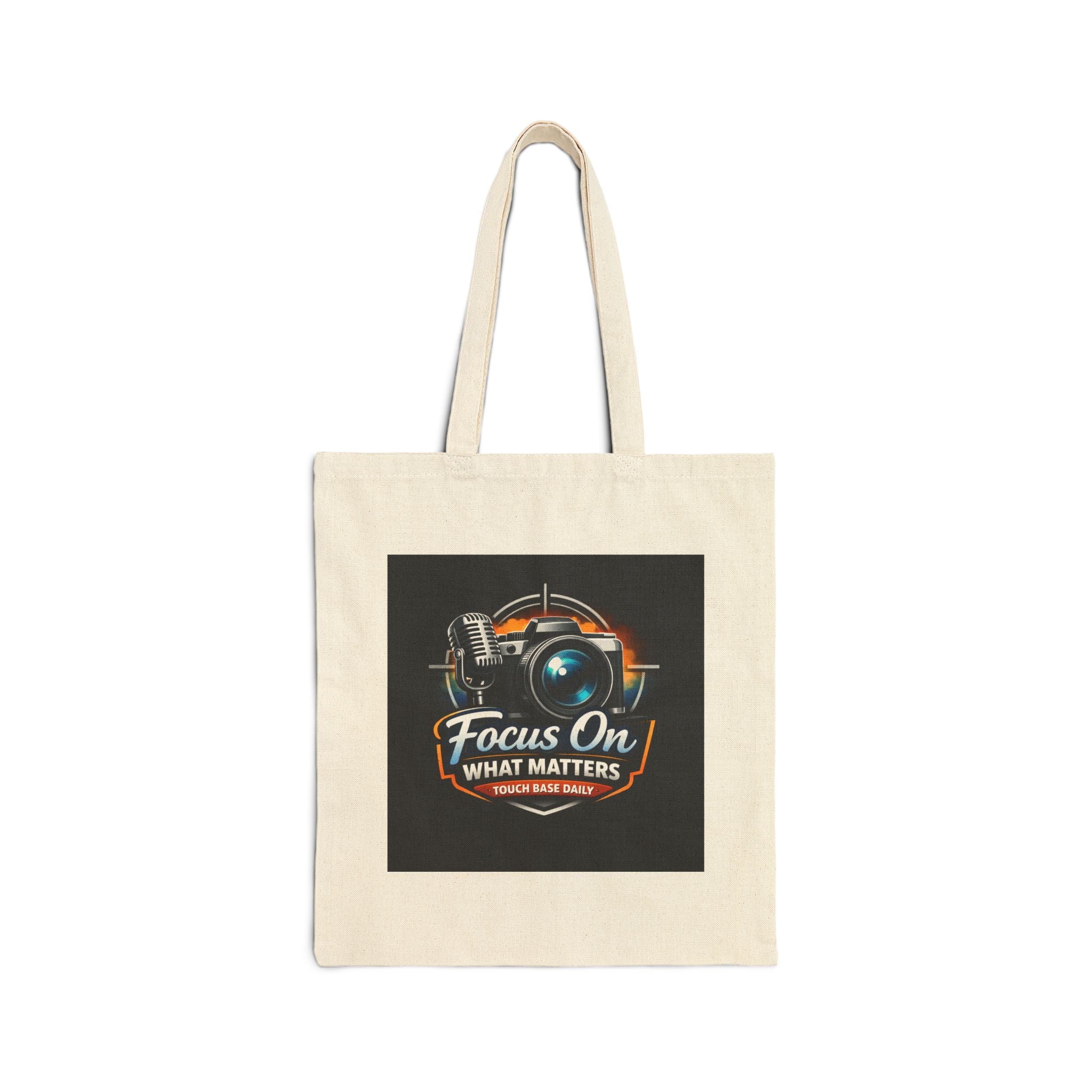 Canvas Tote — "Focus On What Matters" Camera & Microphone Photographer Tote