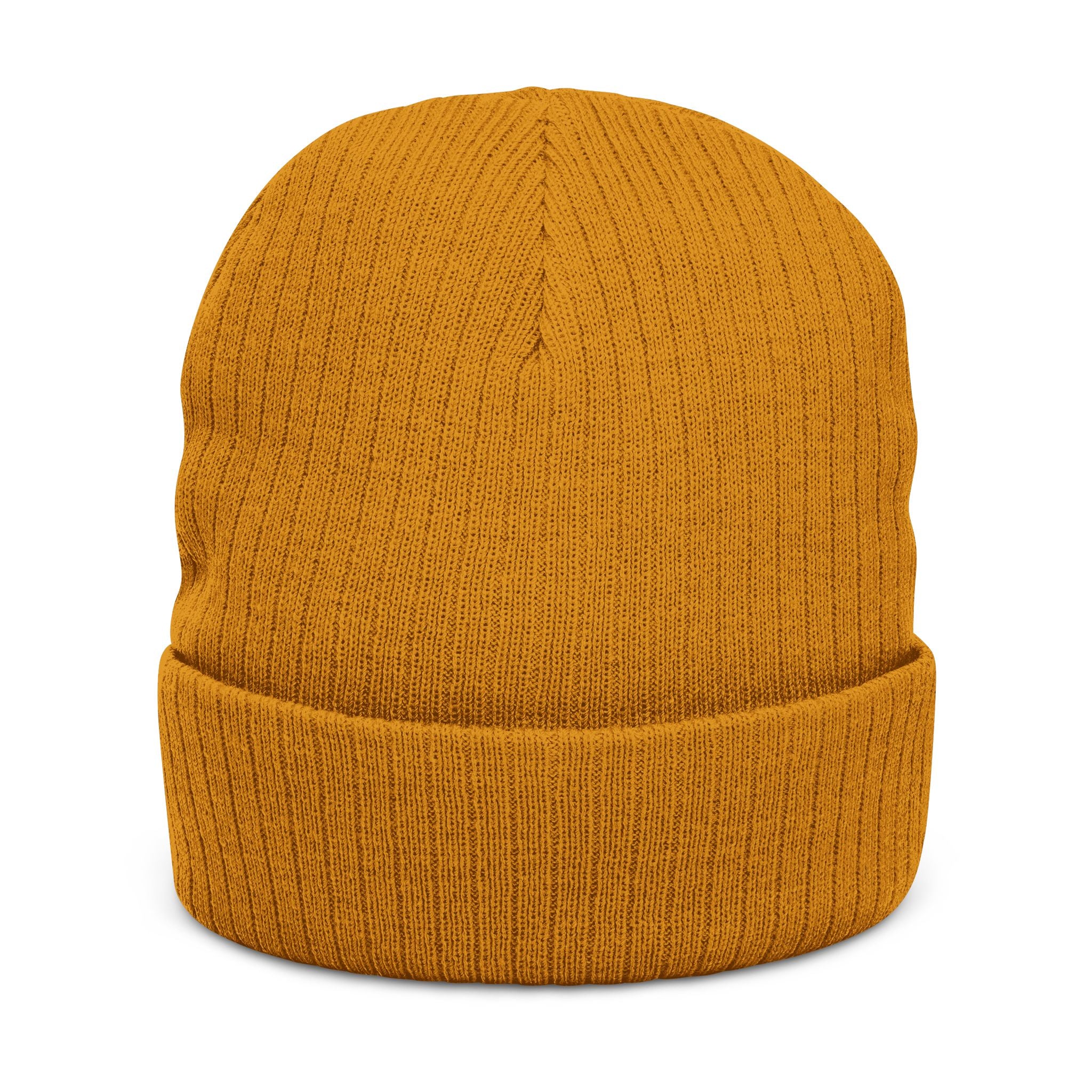 Embroidered Skull Beanie — Ribbed Knit Winter Hat