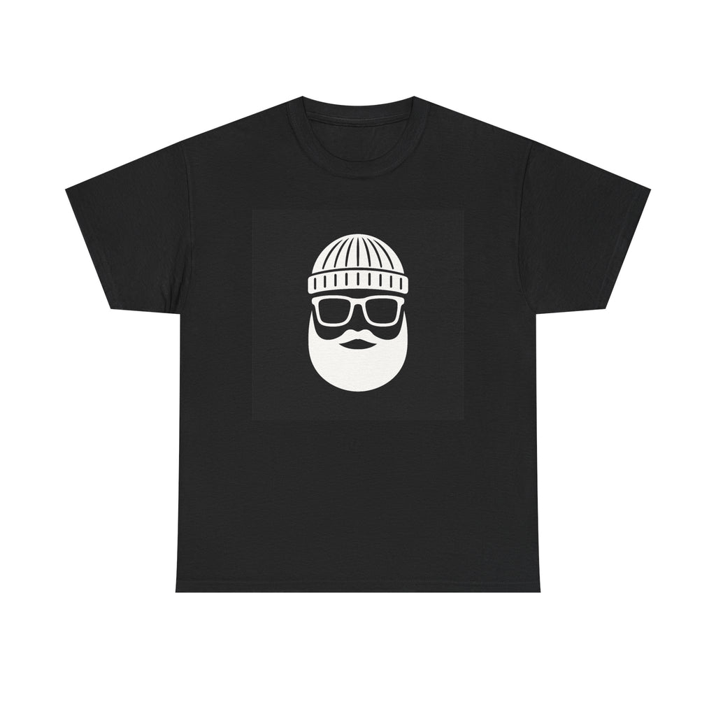 Hipster Beard Icon T‑Shirt — 'Touch Base Daily' Soundwave Graphic