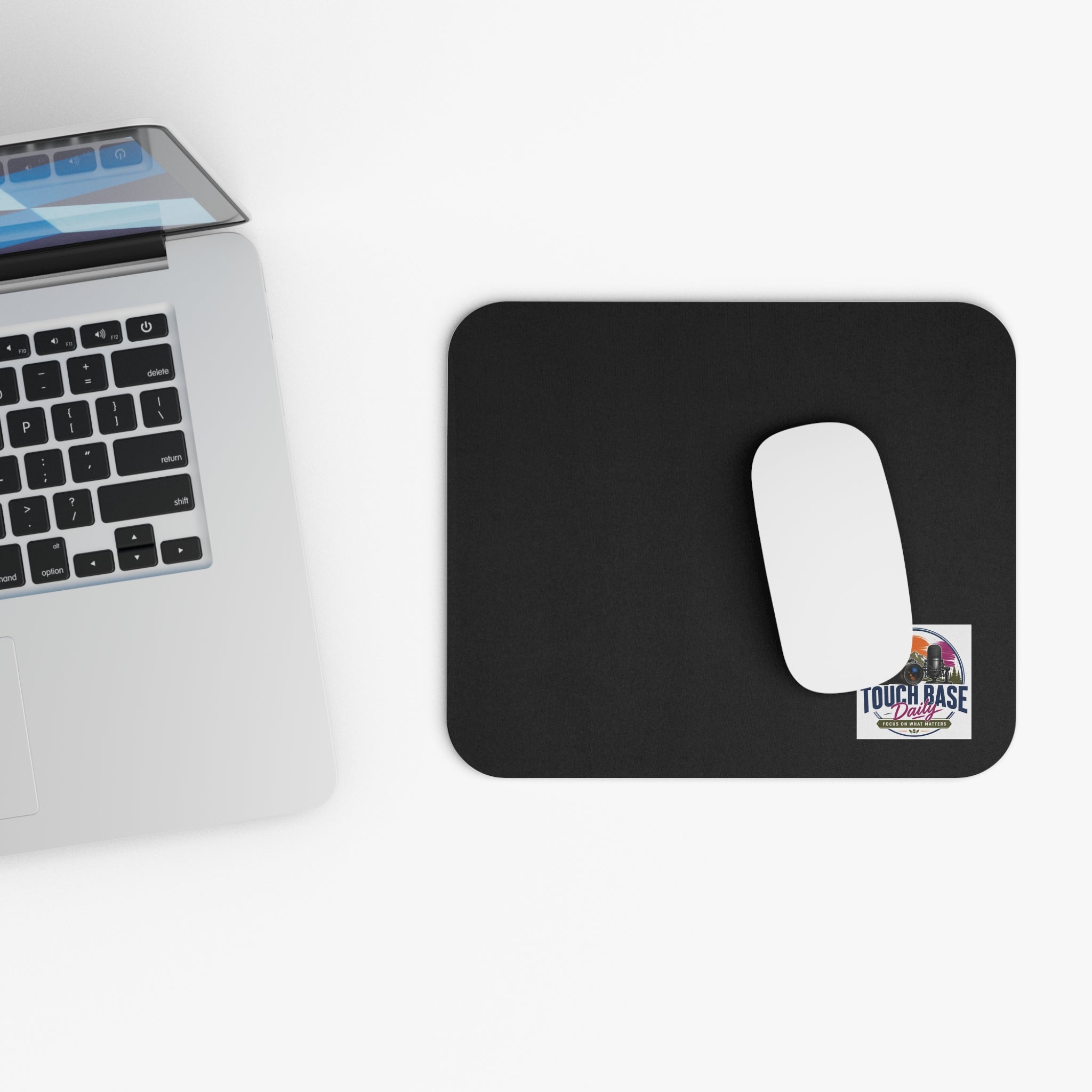 Touch Base Daily Logo Mouse Pad — Rectangle Gaming/Office Desk Mat