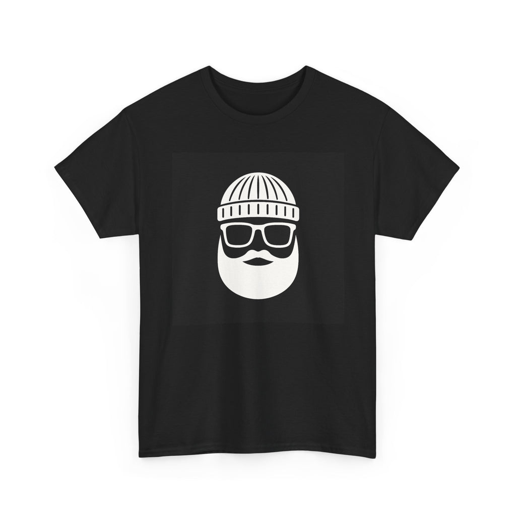 Hipster Beard Icon T‑Shirt — 'Touch Base Daily' Soundwave Graphic