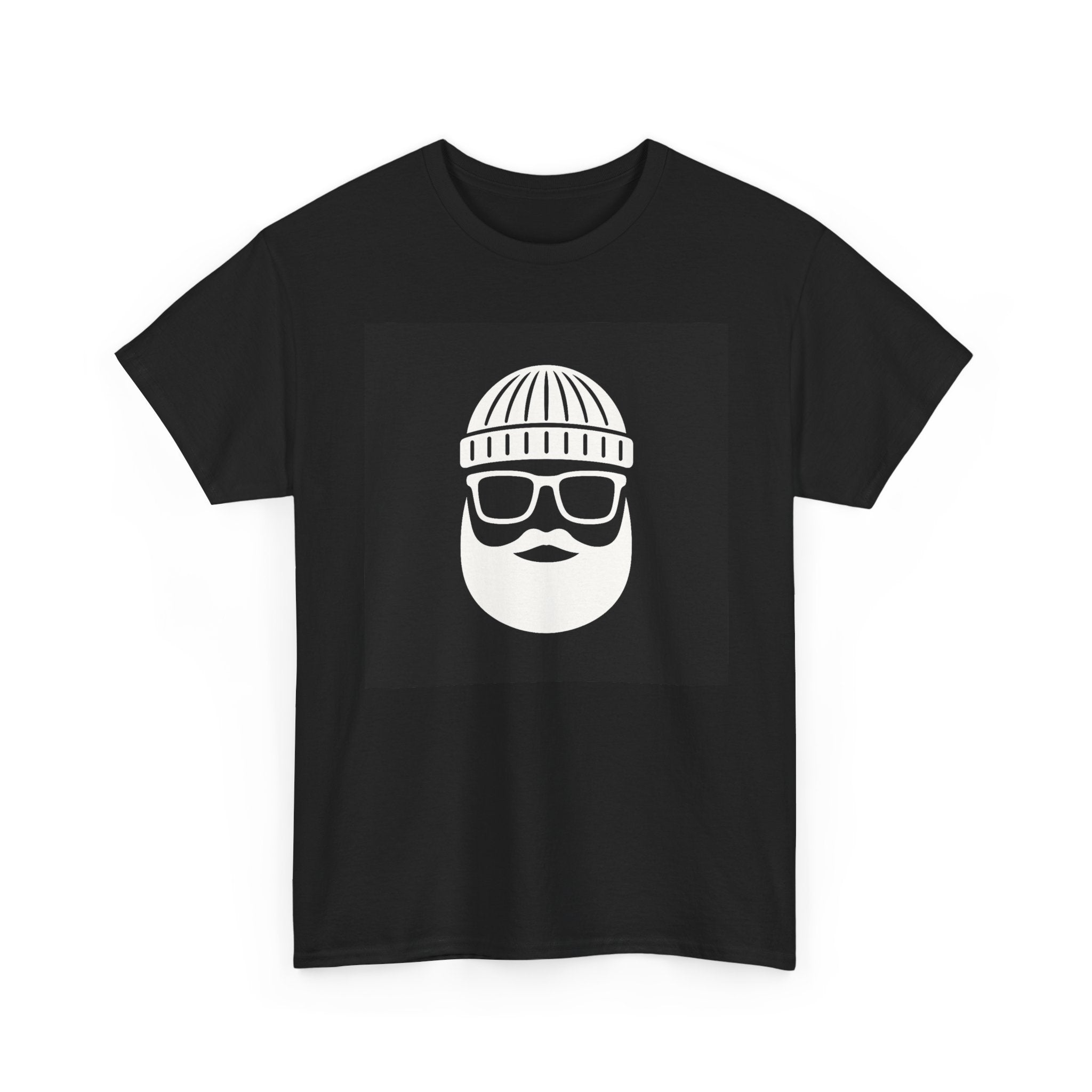 Hipster Beard Icon T‑Shirt — 'Touch Base Daily' Soundwave Graphic