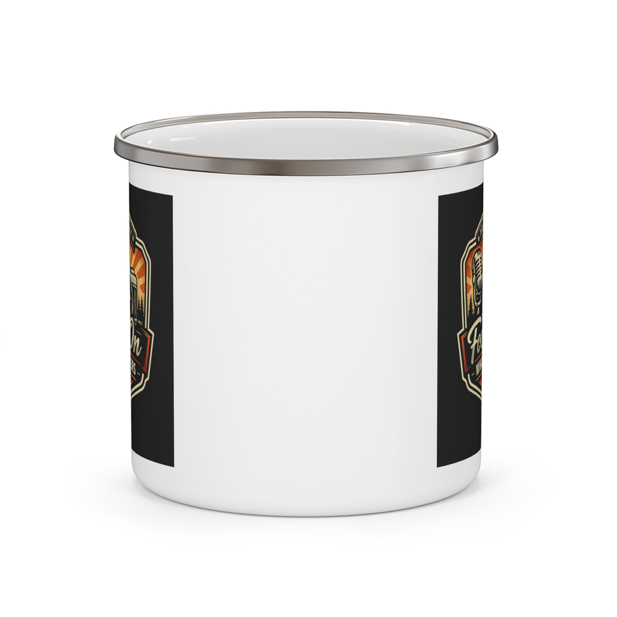 Enamel Camping Mug — "Focus On What Matters" Retro Outdoor Coffee Cup