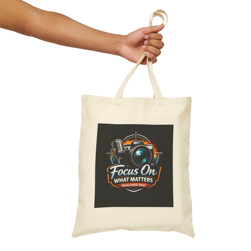 Canvas Tote — "Focus On What Matters" Camera & Microphone Photographer Tote