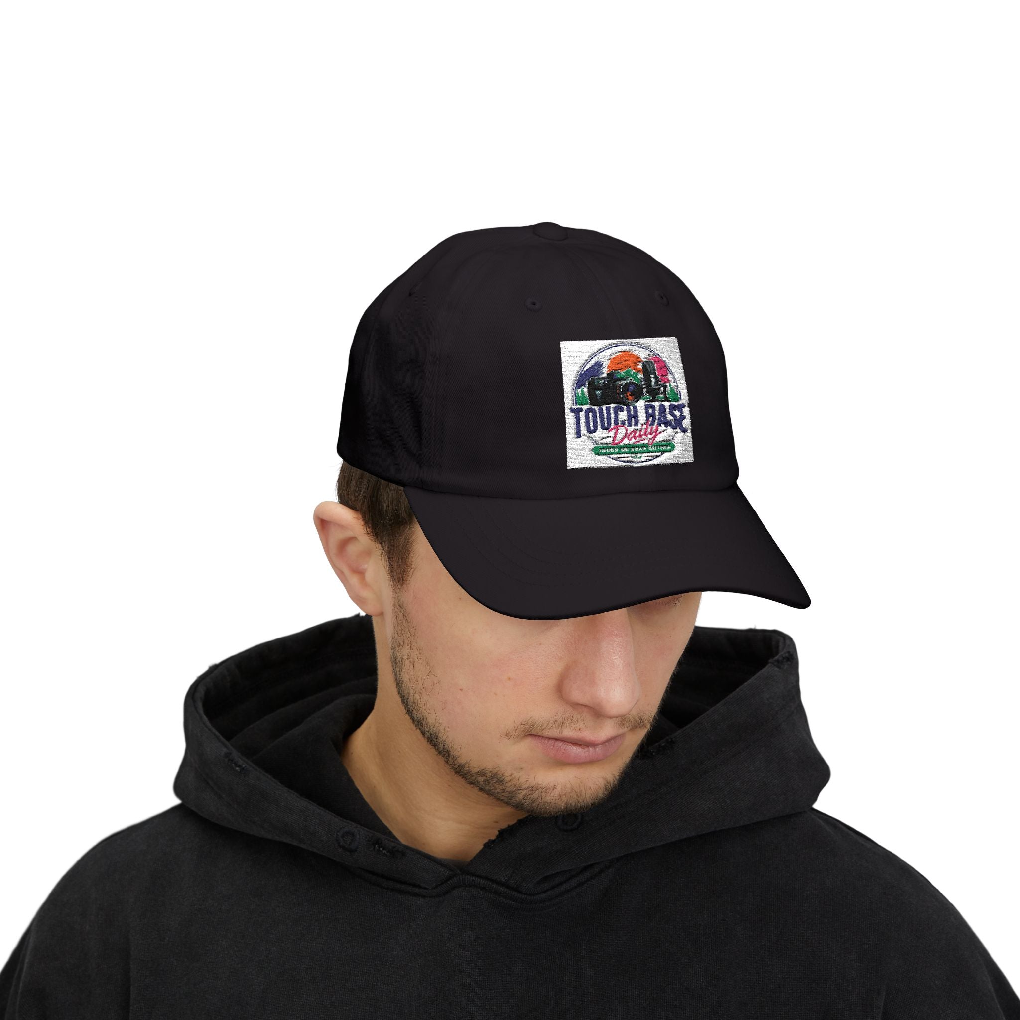 Touch Base Dairy Classic Dad Cap — Vintage Farm Sunset Baseball Hat