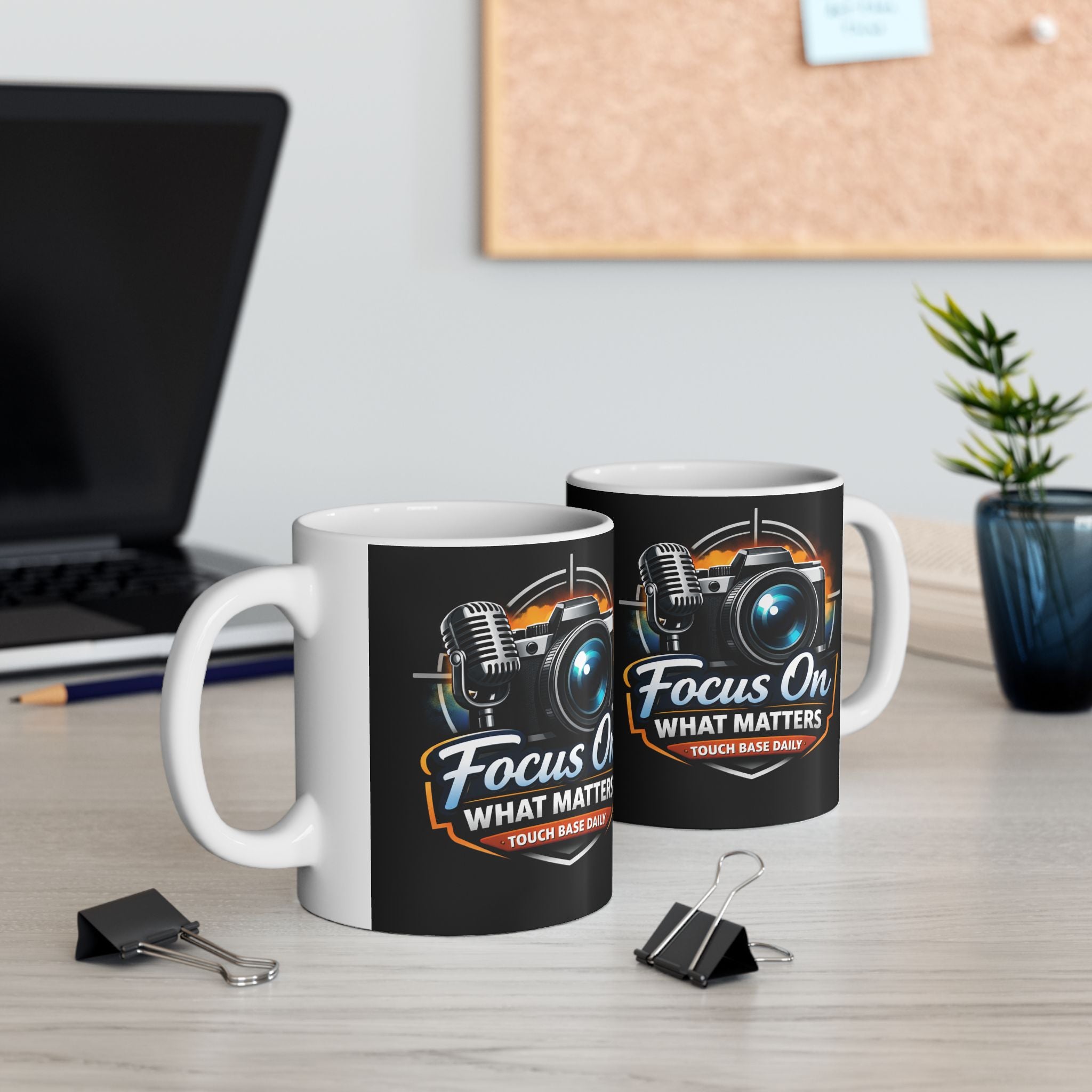 Focus On What Matters Ceramic Mug — Photographer & Podcaster Coffee Cup (11oz/15oz)