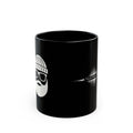 Black Mug — 'Touch Base Daily' Soundwave & Bearded Hipster Graphic Coffee Mug (11oz, 15oz)